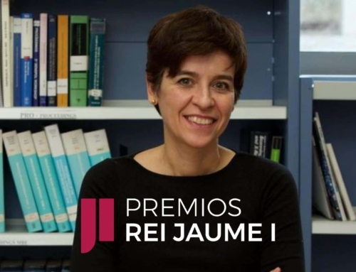 Montserrat Calleja Gómez, co-founder of Mecwins SA, receives the Rei Jaume I Award of New Technology