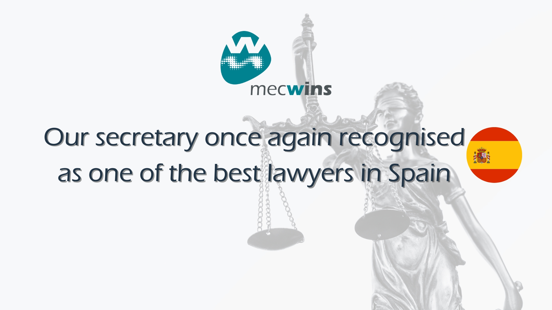 Our secretary once again recognised as one of the best lawyers in Spain